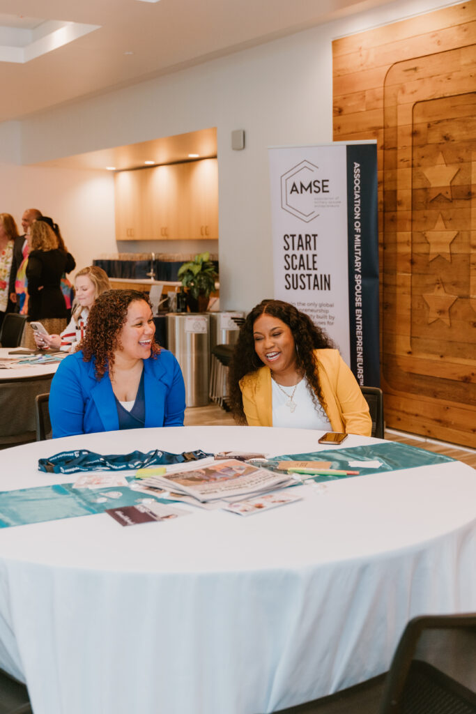 association of military spouse entrepreneurs, two attendees laughing