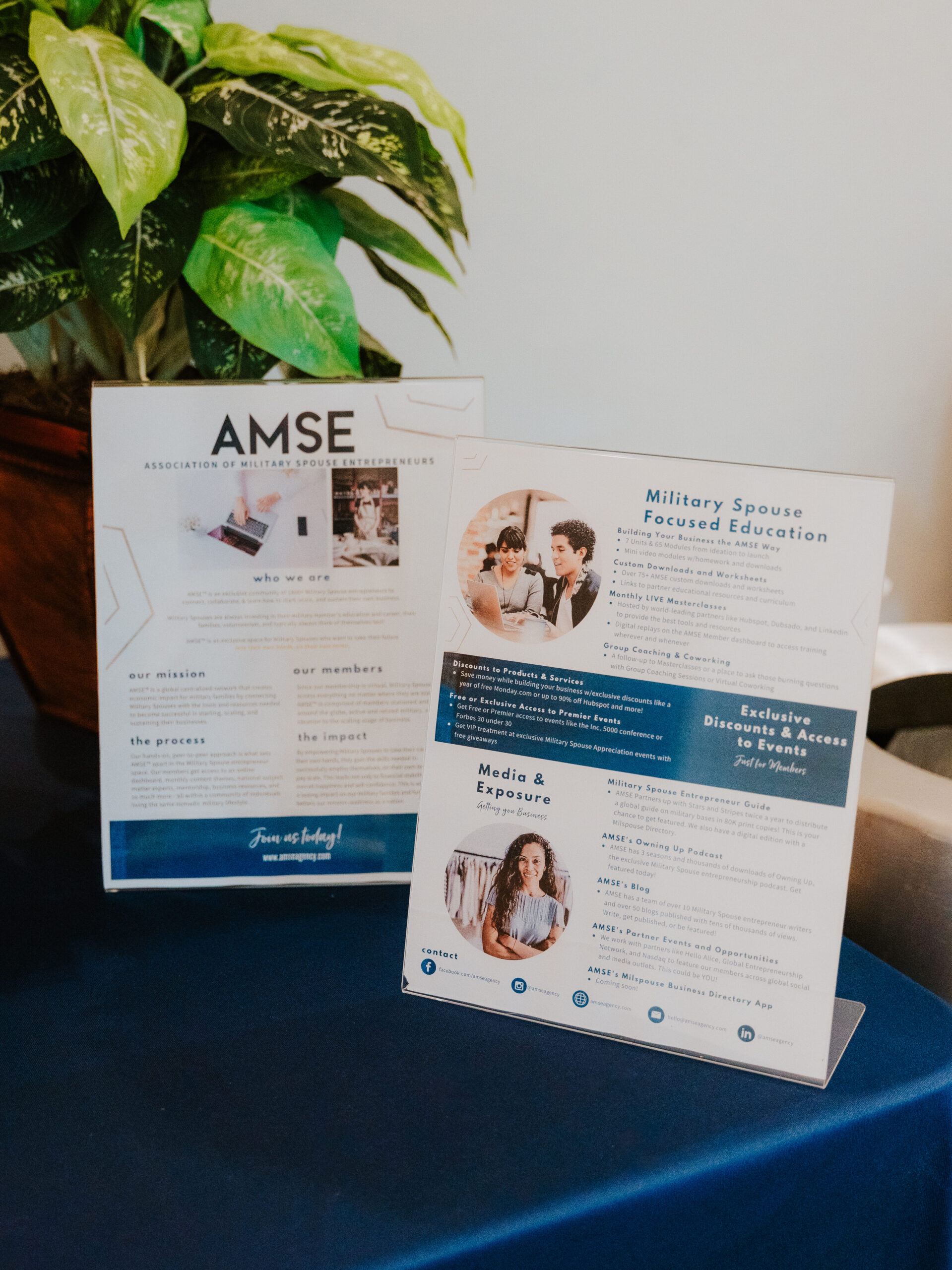 AMSE invites military spouses to connect with them on social media @AMSEAgency